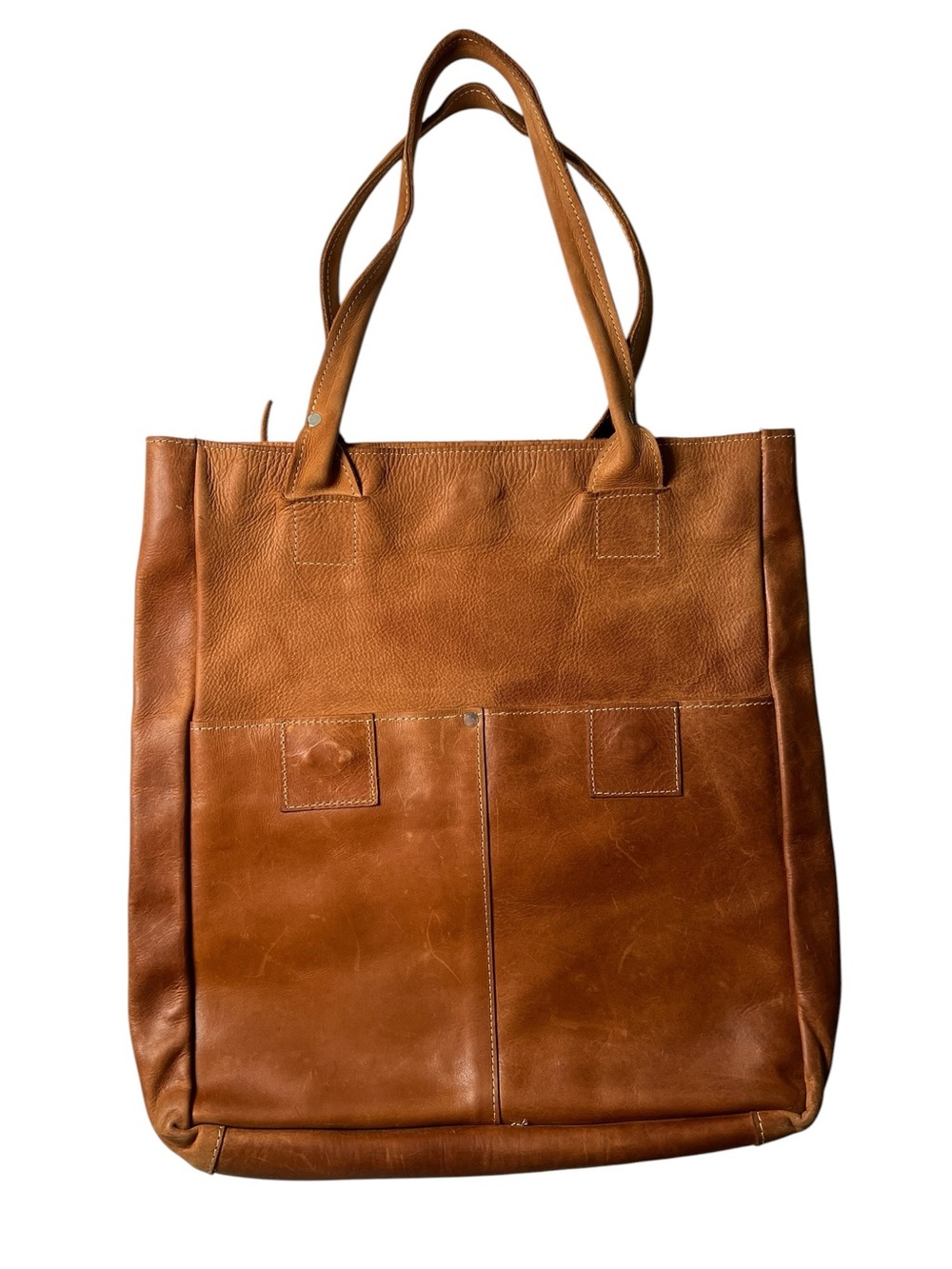 Raven + Lily Distressed Brown Leather Tote Bag